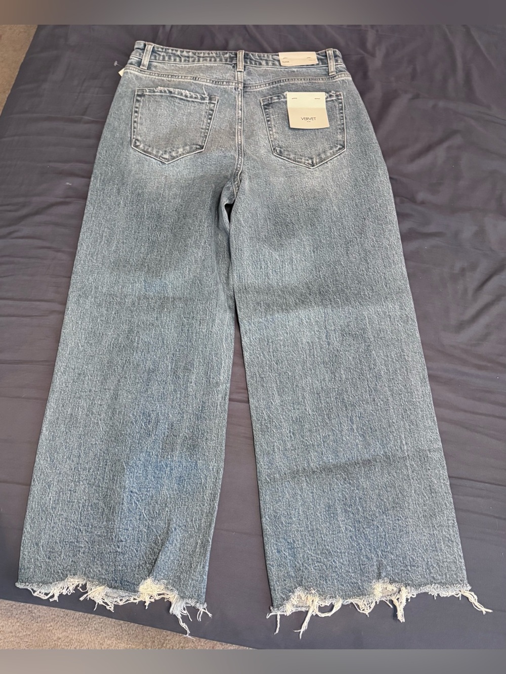 NWT Vervet Olivia Wide Leg Jean Distressed Medium Blue Size 31 NO stretch - Picture 2 of 3